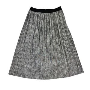 JOE B Silver Grey Pleated Midi Skirt Elastic Waist Size Medium
